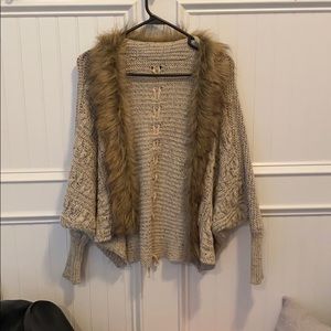 Moving sale! Faux fur knitted cardigan